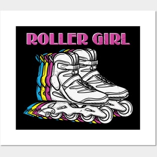 Roller Girl Cool Roller Derby Graphic Roller Skating Lover Gift Posters and Art